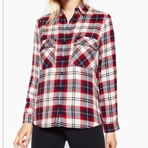 Zara Tarafluc, Plaid Flannel Button Up Top-Size Medium